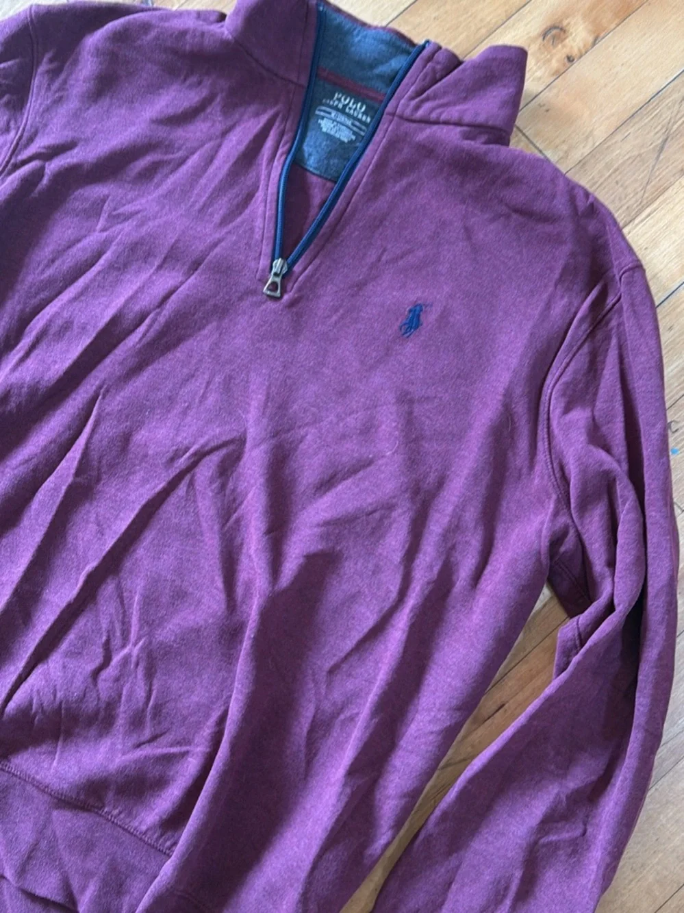 Polo by Ralph Lauren Men's Zip-Neck Sweater in Plum
